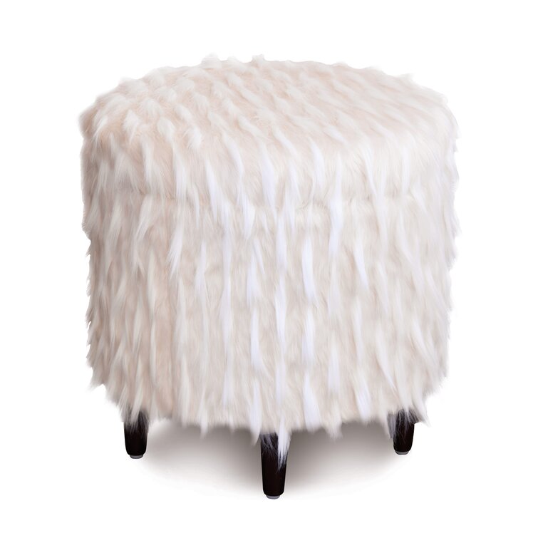 Faux fur online storage ottoman